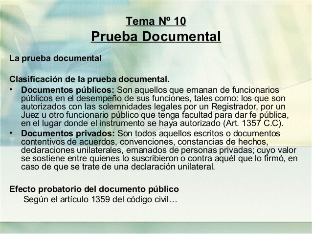 Medios Prueba en Materia Civil