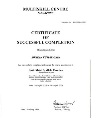 Training Certificates