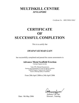 Training Certificates