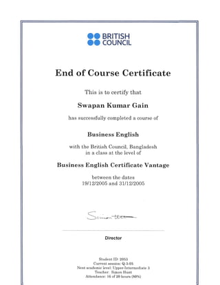 Training Certificates