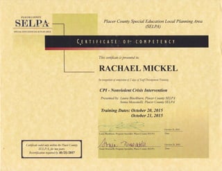 NCI Certificate of Competency