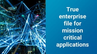 True
enterprise
file for
mission
critical
applications
 