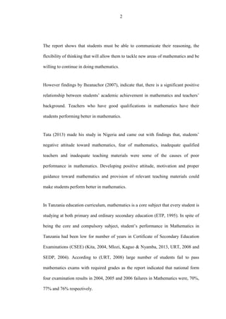 Poor In Math Factors Leading to Poor Performance in Mathematics | PDF