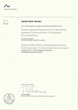 MA Diploma - Corporate Communication