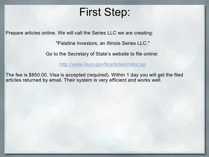 How to set up an Illinois Series LLC