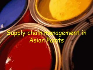 Supply chain management in
        Asian Paints
 