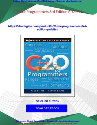 C 20 for Programmers 3rd Edition P. Deitel | PDF