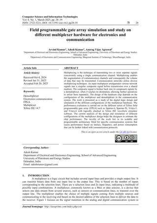 Field programmable gate array simulation and study on different ...
