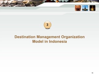 Destination Management Organization
Model in Indonesia
3
16
 