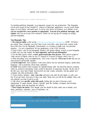 HOW TO WRITE A BIOGRAPHY | DOCX
