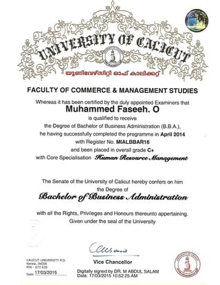 university certificate