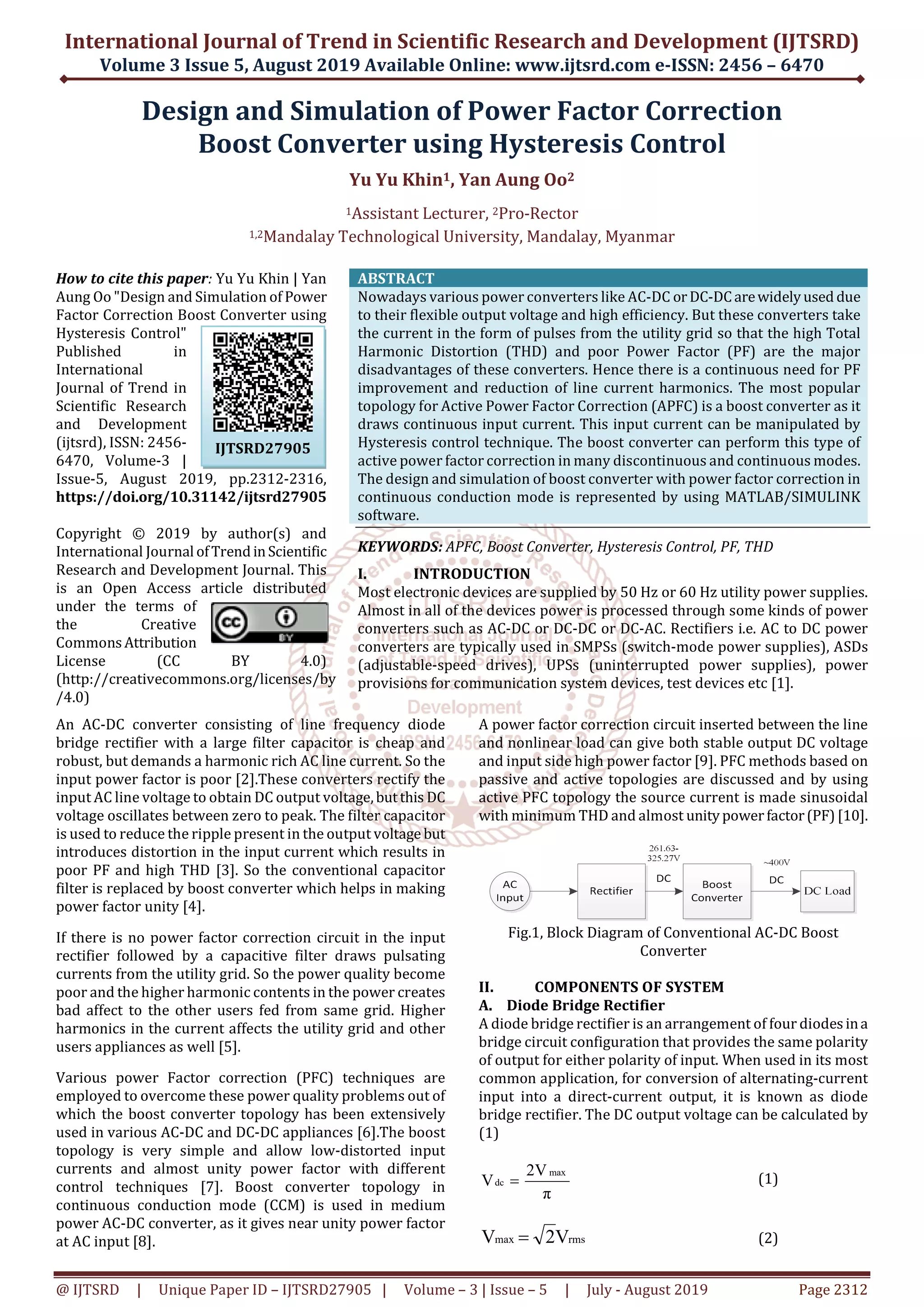Design and Simulation of Power Factor Correction Boost Converter using ...