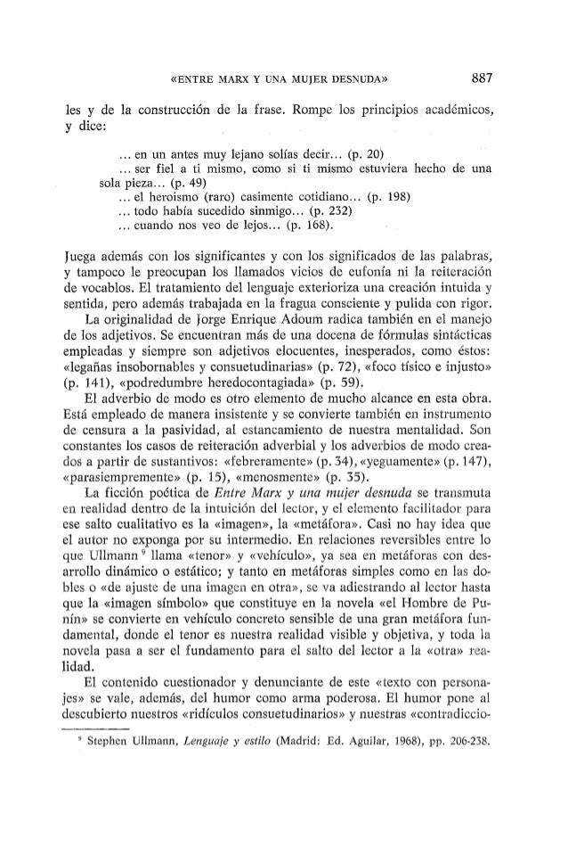 ENTRE MARX Y UNA MUJER DESNUDA, DE ENTRE MARX Y UNA MUJER DESNUDA, DE