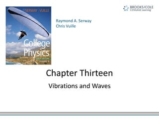 Raymond A. Serway
Chris Vuille
Chapter Thirteen
Vibrations and Waves
 