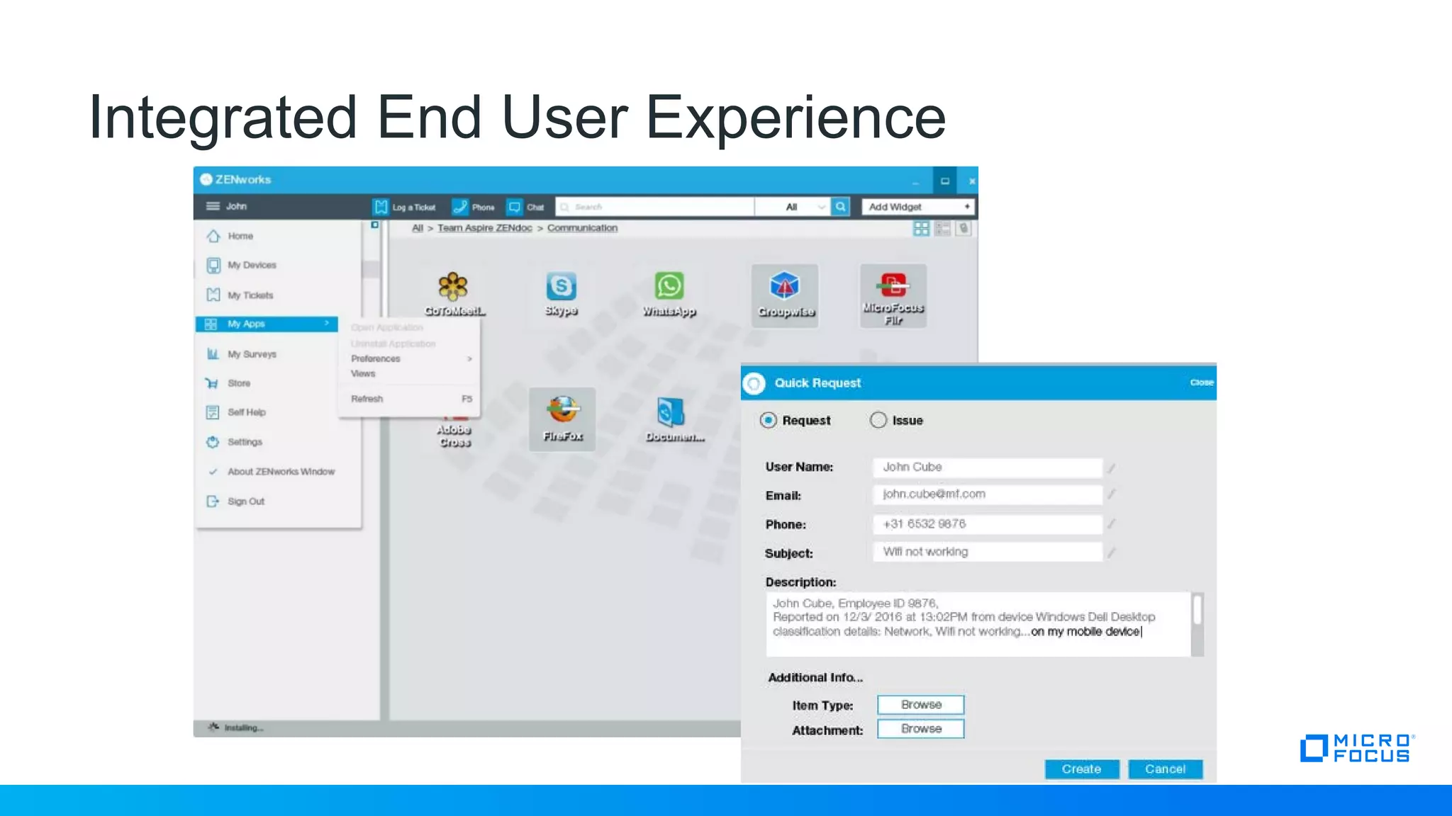 Integrated End User Experience
 