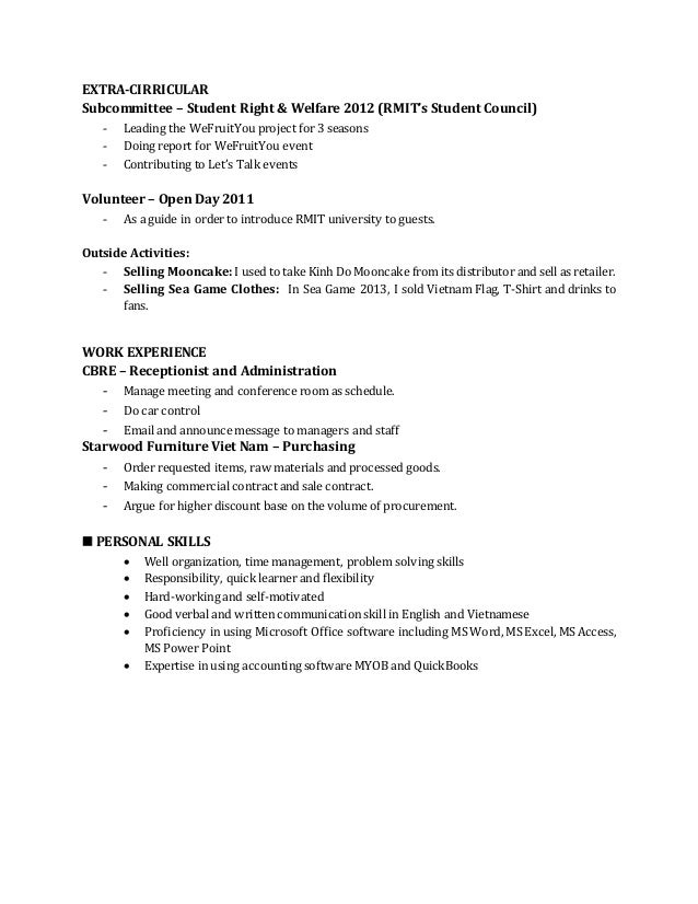 student government resumes