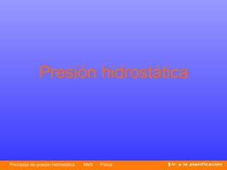 Presión hidrostática




Principios de presión hidrostática   NM3   Física
 