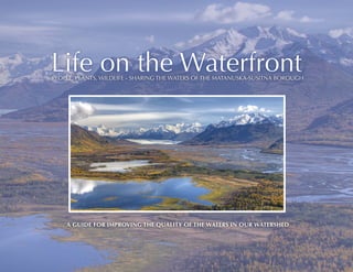 Life on the Waterfront

PEOPLE, PLANTS, WILDLIFE - SHARING THE WATERS OF THE MATANUSKA-SUSITNA BOROUGH

A guide for improving the quality of the waters in our watershed

 