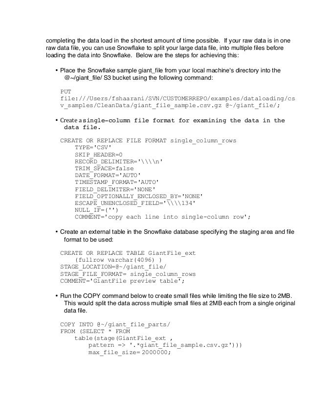 load unload data to and from snowflake by faysal shaarani dd form 2656 10