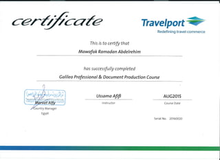 Galileo Certificate
