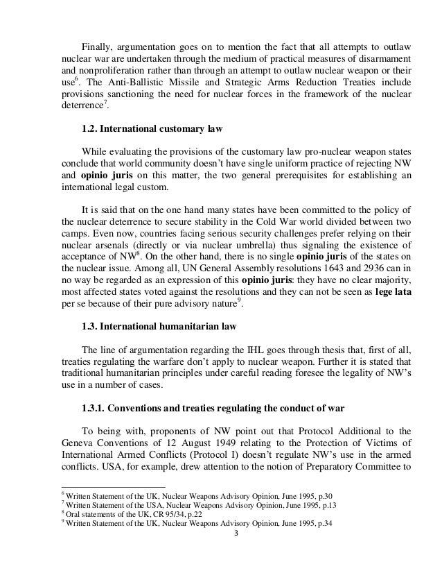 Against nuclear weapons essay