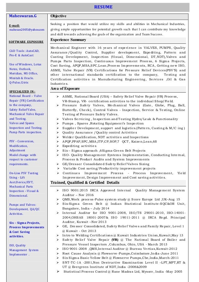 Maheswaran Resume