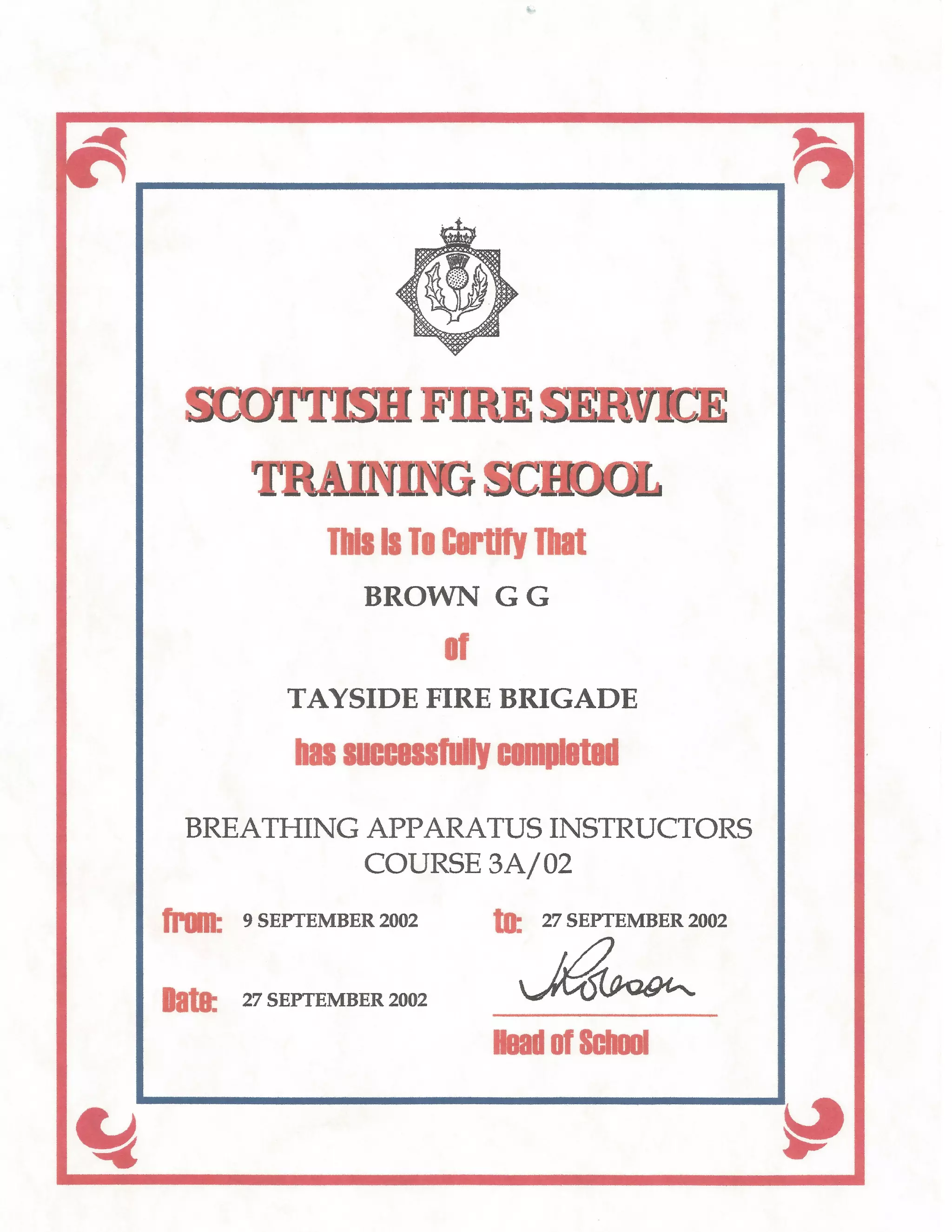 Fire Instructor Label Fire service breathing apparatus instructor certificate | PDF