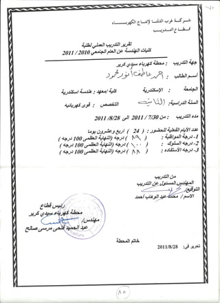 Sidi Krir Training Certificate
