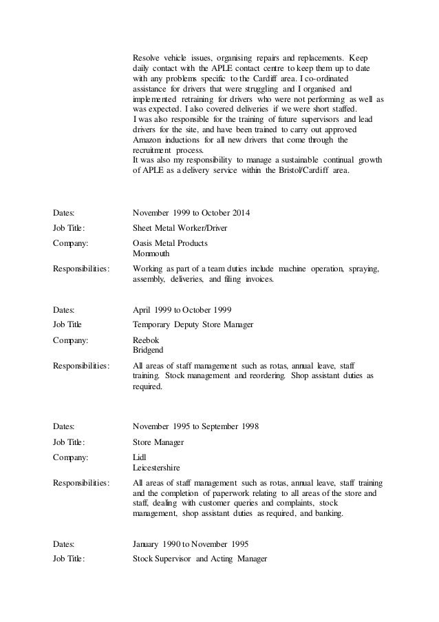 ian drummond cv 11 4 16 cv shop assistant