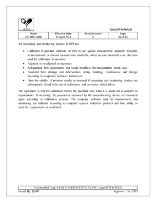 QUALITY MANUAL with new times-1 | PDF