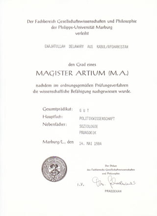 My MA Certificate 1