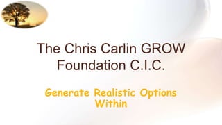 Generate Realistic Options
Within
The Chris Carlin GROW
Foundation C.I.C.
 
