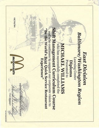 McDonalds Certificates