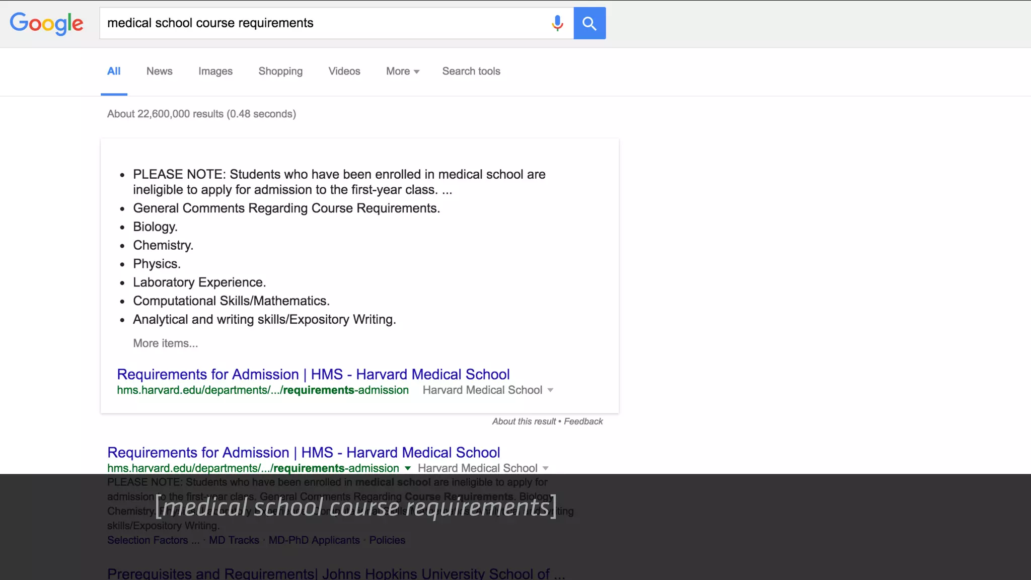 [medical school course requirements]
 