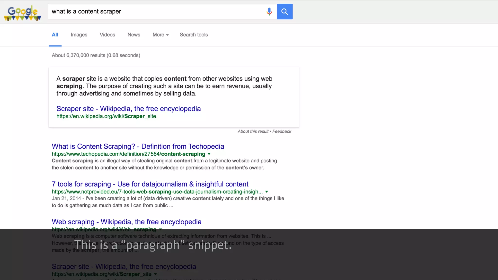 This is a “paragraph” snippet.
 