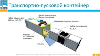IV Всероссийская научно-техническая конференция «Актуальные проблемы ракетно-космической техники» («IV Козловские чтения»)
Транспортно-пусковой контейнер
17
 