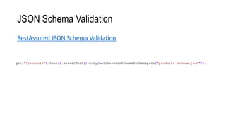 JSON Schema Validation
RestAssured JSON Schema Validation
 