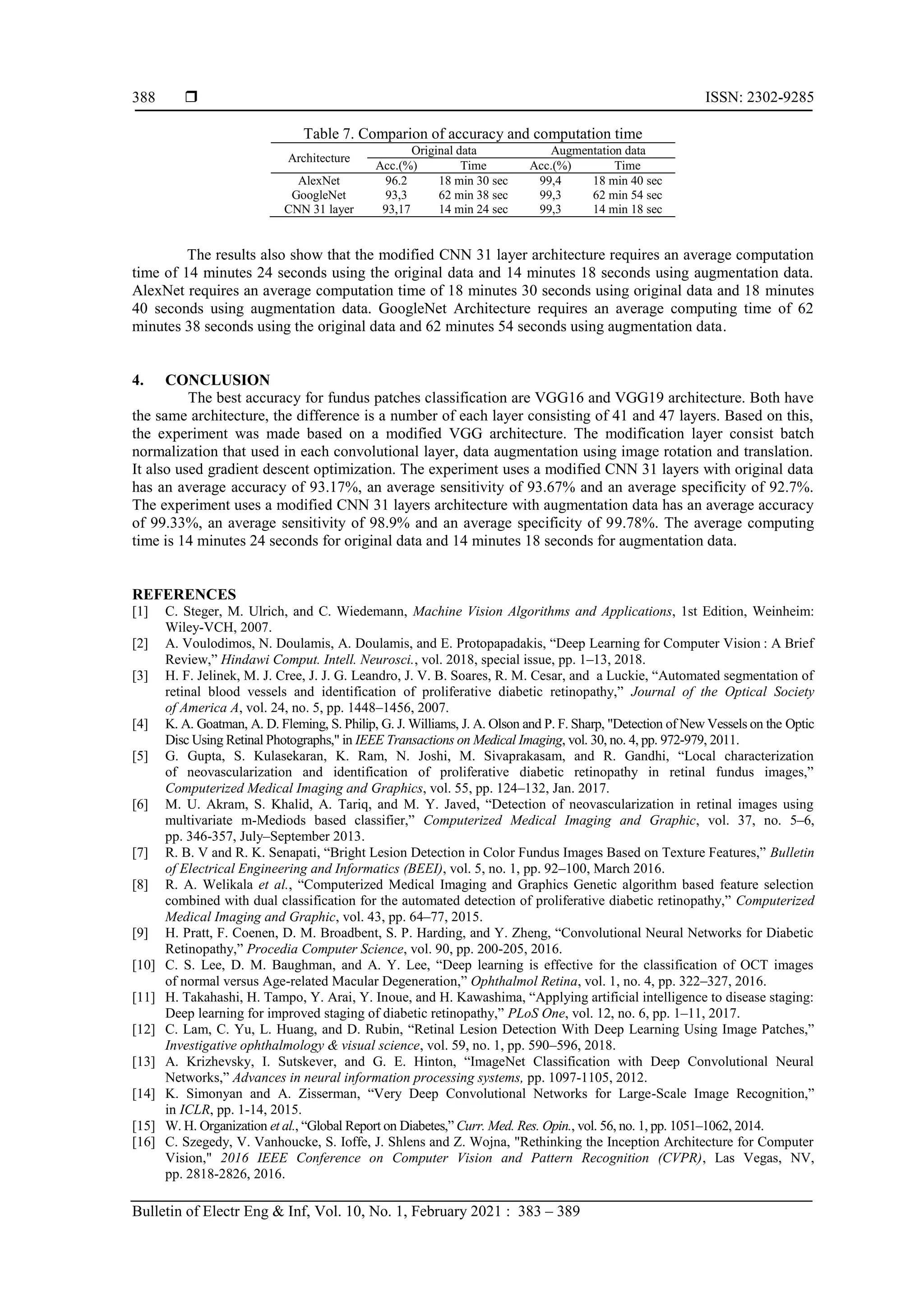 Reconfiguration layers of convolutional neural network for fundus ...