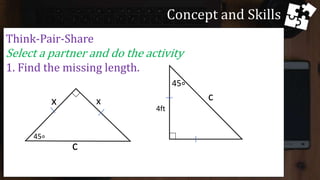 Grade 9 Math third quarter lesson 45-45-90 right triangle theorem .pptx