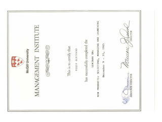 CERTIFICATES AND DIPLOMAS