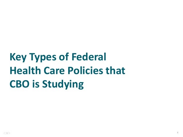 Key Types of Federal
Health Care Policies that
CBO is Studying

CBO

 