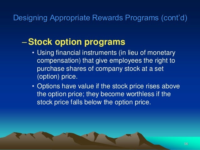 Stock options in lieu of salary