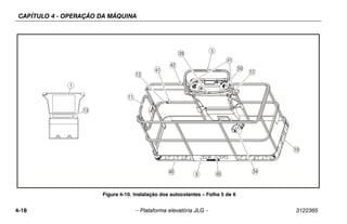 CAPÍTULO 4 - OPERAÇÃO DA MÁQUINA
4-18 – Plataforma elevatória JLG – 3122365
Figura 4-10. Instalação dos autocolantes – Folha 5 de 6
1
13
40 45
9
34
10
41
11
12
42
39 5
41
50
12
 