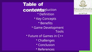 Programming in games using object oriented programming | PPTX
