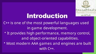 Programming in games using object oriented programming | PPTX