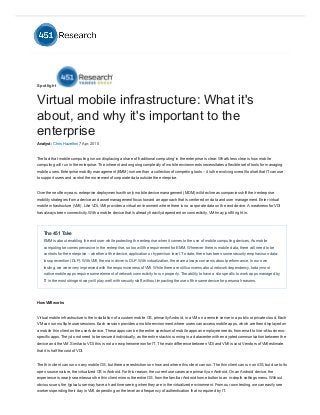 451 Research - virtual mobile infrastructure - what it's about, and why it's important to the enterprise