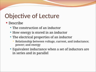 Basic Inductors Power Point Presentation Ppt