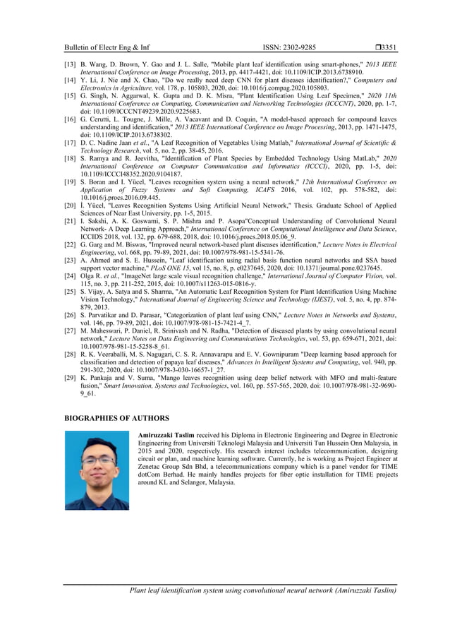 Plant leaf identification system using convolutional neural network | PDF