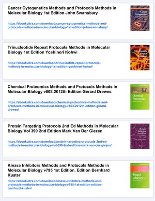 Genomics Protocols Methods in Molecular Biology 2nd Edition Mike ...