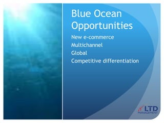 Blue Ocean
Opportunities
New e-commerce
Multichannel
Global
Competitive differentiation
 